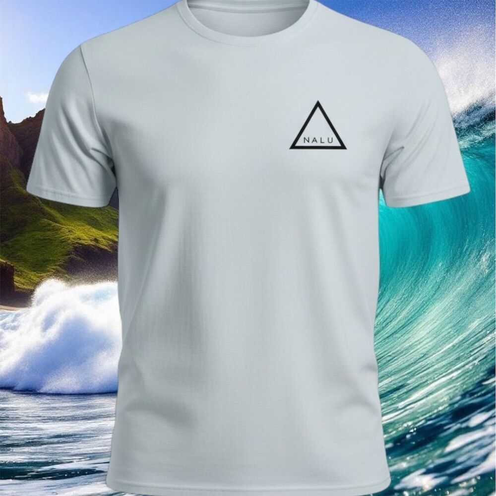 NALU Dry Goods Unisex T-Shirt Gray Surf Graphic Print Unisex NY & HI Size L